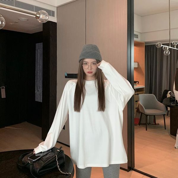 women's t-shirt 2 colors 2021 preppy style womens thick warm solid color loose white long sleeve t shirts tee shirt femme (r98006
women's t-shirt 2 colors 2021 preppy style womens thick warm solid color loose white long sleeve t shirts tee shirt femme (r98006