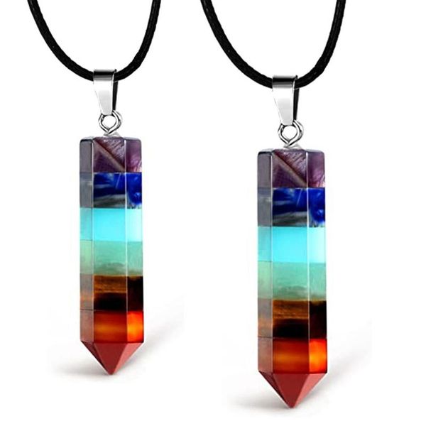 pendant necklaces seven chakras crystal stones necklace gemstone energy healing divination pendulum for women hexagonal, Silver
pendant necklaces seven chakras crystal stones necklace gemstone energy healing divination pendulum for women hexagonal, Silver