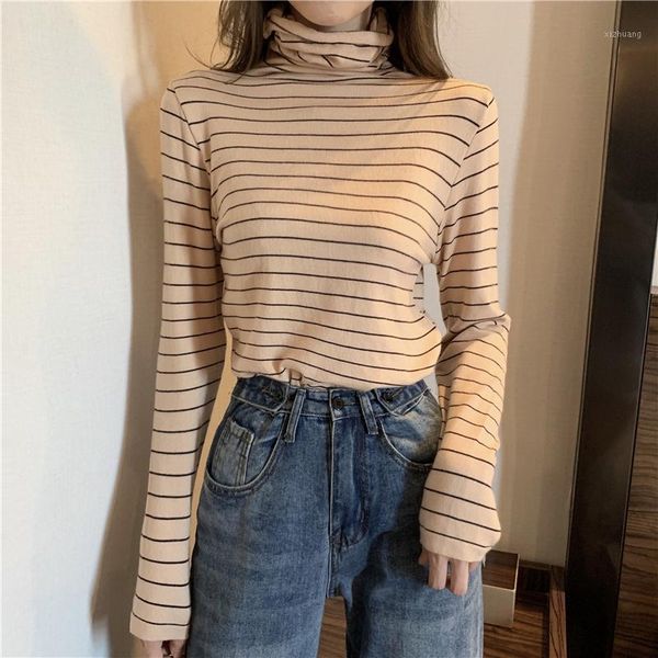 women's t-shirt autumn winter turtleneck women short striped slim fit long sleeve pullover ladies korean fashion soft jumper mujer 2021, White
women's t-shirt autumn winter turtleneck women short striped slim fit long sleeve pullover ladies korean fashion soft jumper mujer 2021, White