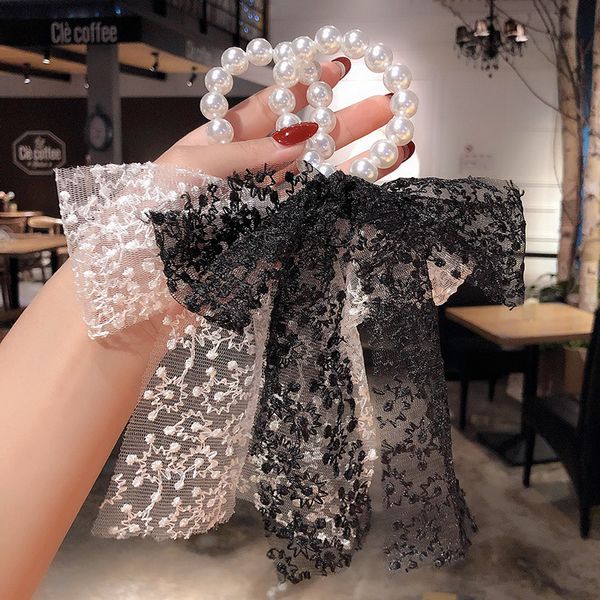new korean style women girls lace imitation pearls hair ties hair ropes rubber band elegant bow knot ribbon fashion headwear, Silver
new korean style women girls lace imitation pearls hair ties hair ropes rubber band elegant bow knot ribbon fashion headwear, Silver