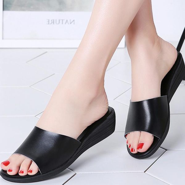 slippers women slipper wedges platform genuine split leather slides round toe solid flip flop slip on sandals ladies shoes zapatos mujer, Black
slippers women slipper wedges platform genuine split leather slides round toe solid flip flop slip on sandals ladies shoes zapatos mujer, Black
