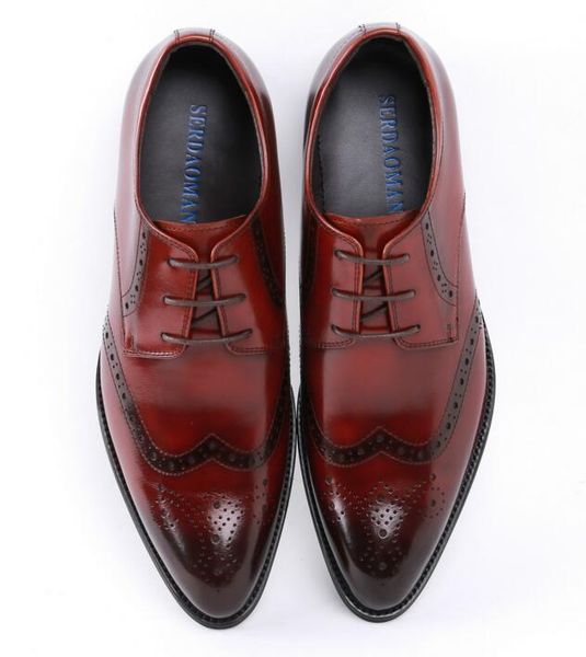 dress shoes men's business oxfords leather brogues varved large size cowhide, Black
dress shoes men's business oxfords leather brogues varved large size cowhide, Black