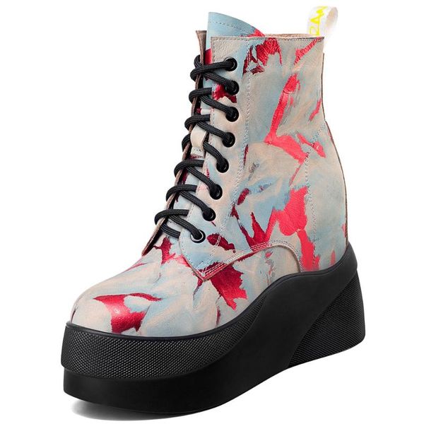 boots ribetrini genuine leather printed shoelace platform height increasing heels ankle stylish winter shoes women, Black
boots ribetrini genuine leather printed shoelace platform height increasing heels ankle stylish winter shoes women, Black