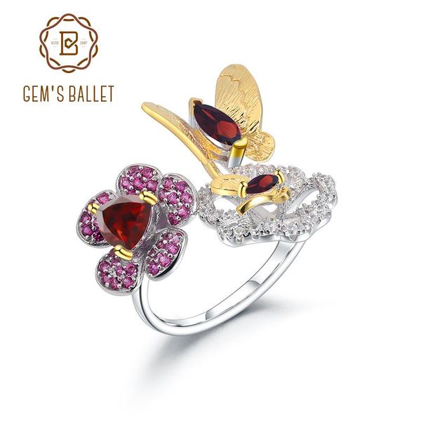cluster rings gem's ballet natural garnet gemstones butterfly handmade flower ring 925 sterling silver adjustable for women, Golden;silver
cluster rings gem's ballet natural garnet gemstones butterfly handmade flower ring 925 sterling silver adjustable for women, Golden;silver