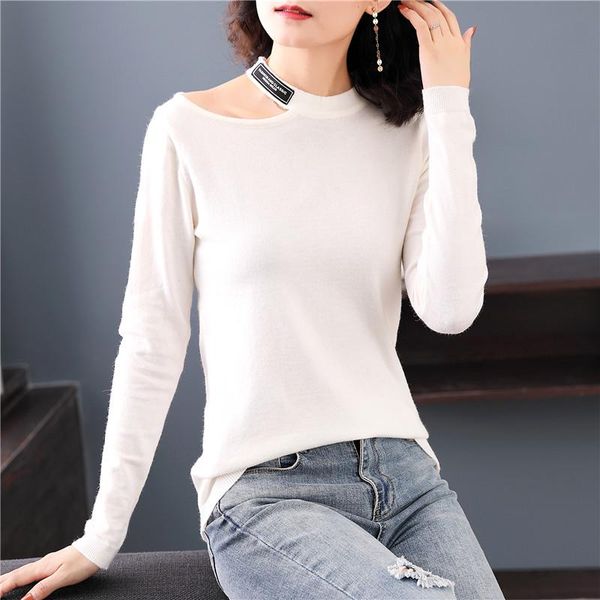women's sweaters off-the-shoulder number female low-cut neck hung loose long-sleeved short black and white striped sweater stretch 2021, White;black
women's sweaters off-the-shoulder number female low-cut neck hung loose long-sleeved short black and white striped sweater stretch 2021, White;black