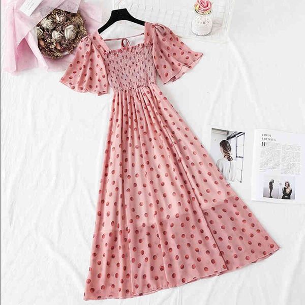 dresses summer polka dot print chiffon sweet short sleeve ruffle midi women bohemia elegant pink party vestidos, Black;gray
dresses summer polka dot print chiffon sweet short sleeve ruffle midi women bohemia elegant pink party vestidos, Black;gray
