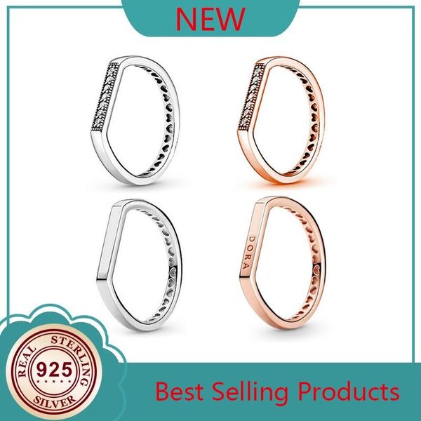 cluster rings 925 silver original shiny strip stacked pair pan ring for women's wedding perfect gift diy charm jewelry, Golden;silver
cluster rings 925 silver original shiny strip stacked pair pan ring for women's wedding perfect gift diy charm jewelry, Golden;silver