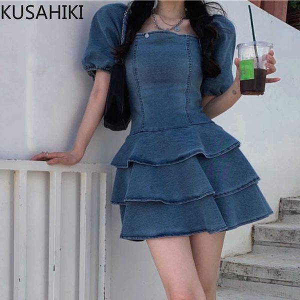 kusahiki korean square collar demin dress puff sleeve high waist jeans dresses women summer layered-ruffle vestidos 6g895 210602, Black;gray
kusahiki korean square collar demin dress puff sleeve high waist jeans dresses women summer layered-ruffle vestidos 6g895 210602, Black;gray