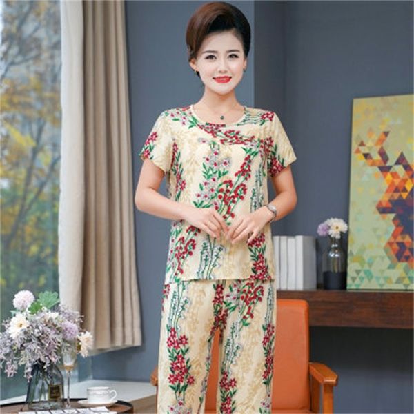 women's sleepwear summer cotton home service middle old aged pajamas female mother nightwear suit short sleeve pyjamas women loose pija, Black;red
women's sleepwear summer cotton home service middle old aged pajamas female mother nightwear suit short sleeve pyjamas women loose pija, Black;red