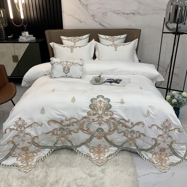 white gray embroidery duvet cover set (1 cover+1 bed sheet+2 pillow shams) satin silk cotton luxury super soft bedding sets
white gray embroidery duvet cover set (1 cover+1 bed sheet+2 pillow shams) satin silk cotton luxury super soft bedding sets