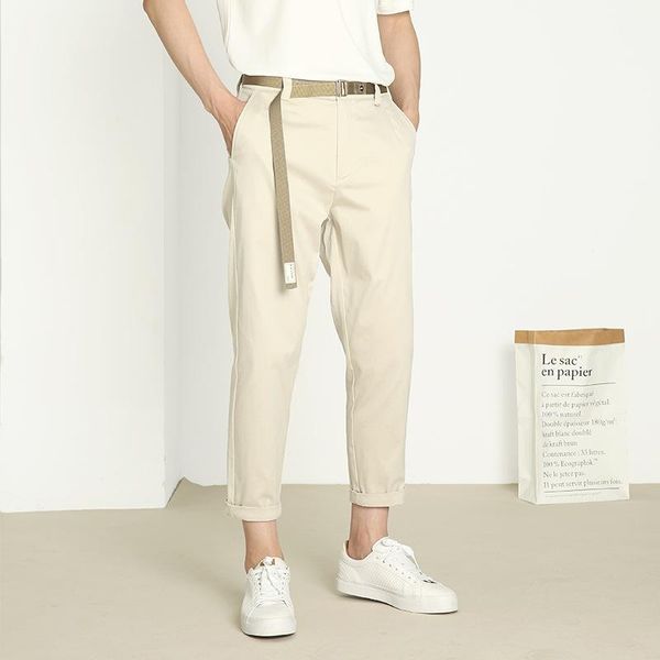 men's pants casual straight capris thin solid color simple belt tooling everyday loose, Black
men's pants casual straight capris thin solid color simple belt tooling everyday loose, Black
