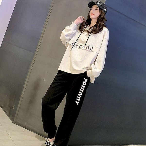 women's tracksuits 2021 spring autumn two piece outfits for women female korean fashion suit clothing matching sets lounge wear hoodies, Gray
women's tracksuits 2021 spring autumn two piece outfits for women female korean fashion suit clothing matching sets lounge wear hoodies, Gray