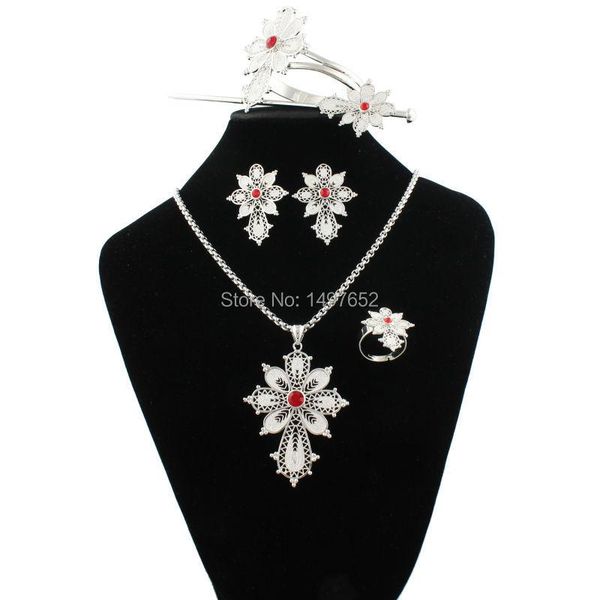 earrings & necklace est ethiopian cross necklace/pendant/bangle/earring/ring/hairpin sets habesha jewelry for african women christmas gift, Silver
earrings & necklace est ethiopian cross necklace/pendant/bangle/earring/ring/hairpin sets habesha jewelry for african women christmas gift, Silver