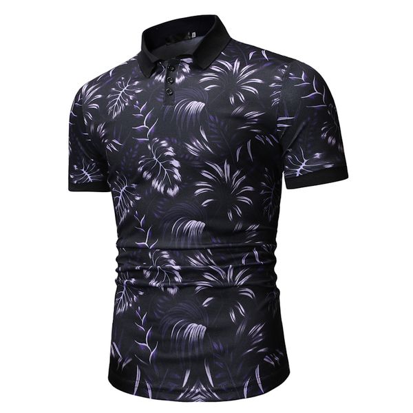 men flora leave print shirt summer slim fit short sleeve polo hombre casual classic polos clothin, White;black
men flora leave print shirt summer slim fit short sleeve polo hombre casual classic polos clothin, White;black