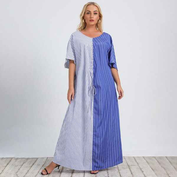 plus size dresses blue and white stripe large commuter round neck european american dress foreign trade women's, Black
plus size dresses blue and white stripe large commuter round neck european american dress foreign trade women's, Black