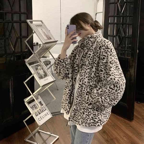 women's wool & blends lamtrip leopard pattern fur warm thick stand collar zipper coat women fashion outwear icmx, Black
women's wool & blends lamtrip leopard pattern fur warm thick stand collar zipper coat women fashion outwear icmx, Black