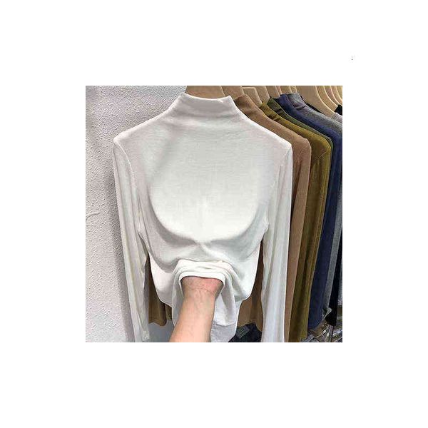 women's sweaters this high-quality thread cotton solid color half high collar long sleeve t-shirt is slim and slim. it's worn with, White;black
women's sweaters this high-quality thread cotton solid color half high collar long sleeve t-shirt is slim and slim. it's worn with, White;black