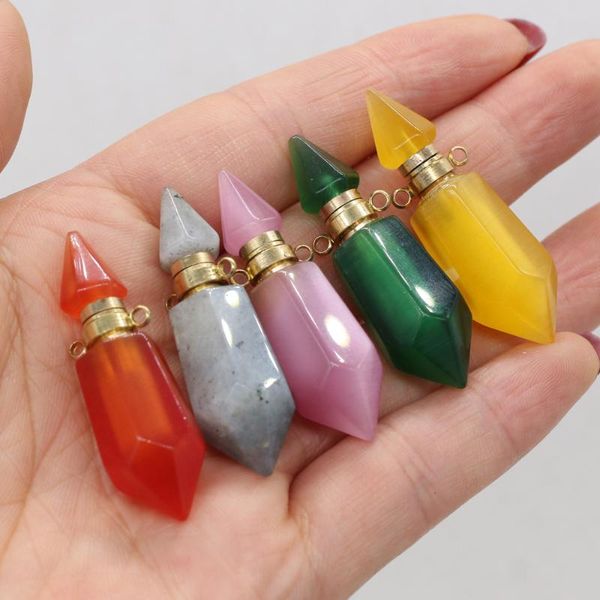 charms natural gems stone perfume bottle necklace pendants essential oil diffuser pendant cats eyes quartaz jewelry charm size 13*42mm, Bronze;silver
charms natural gems stone perfume bottle necklace pendants essential oil diffuser pendant cats eyes quartaz jewelry charm size 13*42mm, Bronze;silver