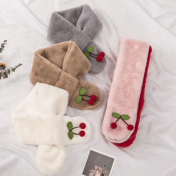 scarves warm scarf sweet solid color stylish cherry plush imitation fur korean style, Blue;gray
scarves warm scarf sweet solid color stylish cherry plush imitation fur korean style, Blue;gray