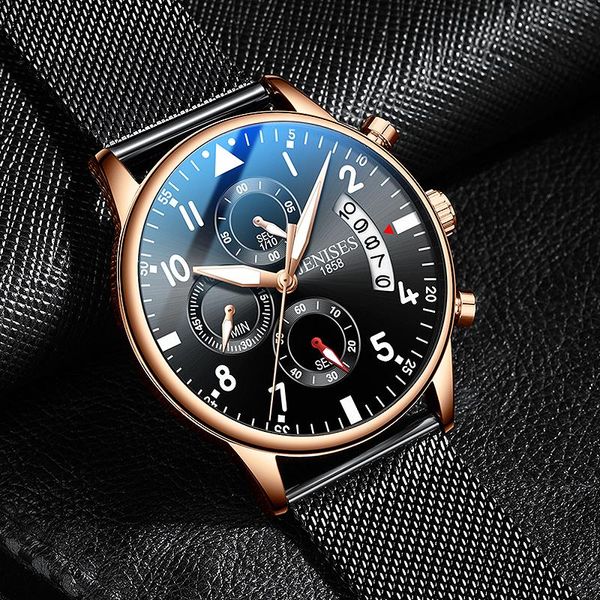 wristwatches relogio masculino men's quartz waterproof chronograph date full steel mesh strap luminous watches montre homme, Slivery;brown
wristwatches relogio masculino men's quartz waterproof chronograph date full steel mesh strap luminous watches montre homme, Slivery;brown