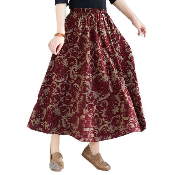 skirts fashion vintage print skirt women's 2021 autumn plus size tight high waist casual loose swing w31, Black
skirts fashion vintage print skirt women's 2021 autumn plus size tight high waist casual loose swing w31, Black