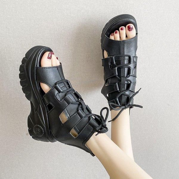 summer romanesque sandals ladies height increase casual shoes non-slip girls gladiator platform open toe, Black
summer romanesque sandals ladies height increase casual shoes non-slip girls gladiator platform open toe, Black