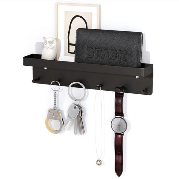 hooks & rails wall mount key holder hanging shelf sundries rack hanger metal mail organizer decorative with 6 for entryway office
hooks & rails wall mount key holder hanging shelf sundries rack hanger metal mail organizer decorative with 6 for entryway office