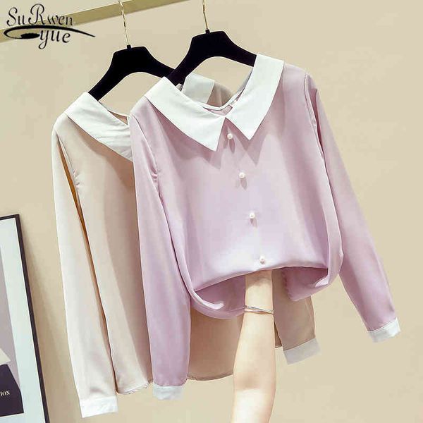 korean v-neck solid women's shirts peter pan collar beading clothes blusas autumn vintage chiffon blouse long sleeve 11143 210417, White
korean v-neck solid women's shirts peter pan collar beading clothes blusas autumn vintage chiffon blouse long sleeve 11143 210417, White
