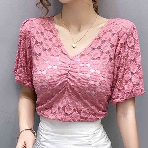 women's t-shirt shintimes shirt femme lace patchwork shirts short sleeve ops summer slightly ransparent v-neck shirts 92ks, White
women's t-shirt shintimes shirt femme lace patchwork shirts short sleeve ops summer slightly ransparent v-neck shirts 92ks, White
