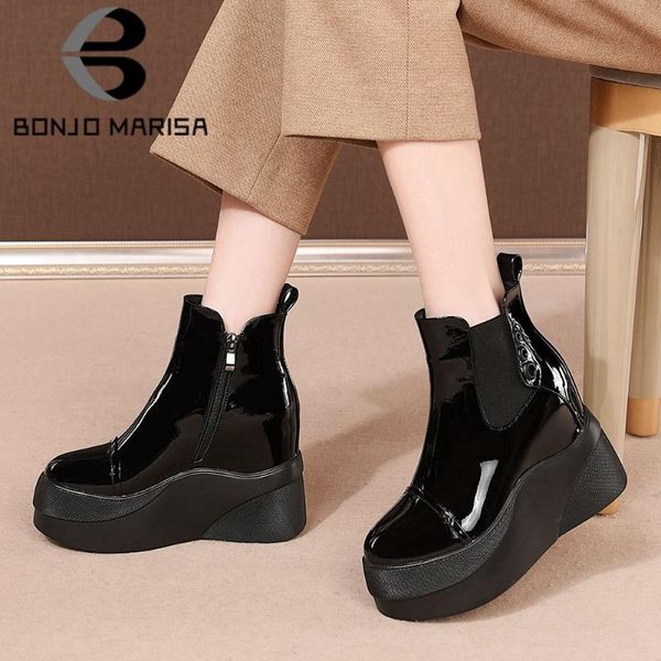 boots bonjomarisa arrival chic patent leather thick platform inside high heels ankle stylish winter shoes women, Black
boots bonjomarisa arrival chic patent leather thick platform inside high heels ankle stylish winter shoes women, Black