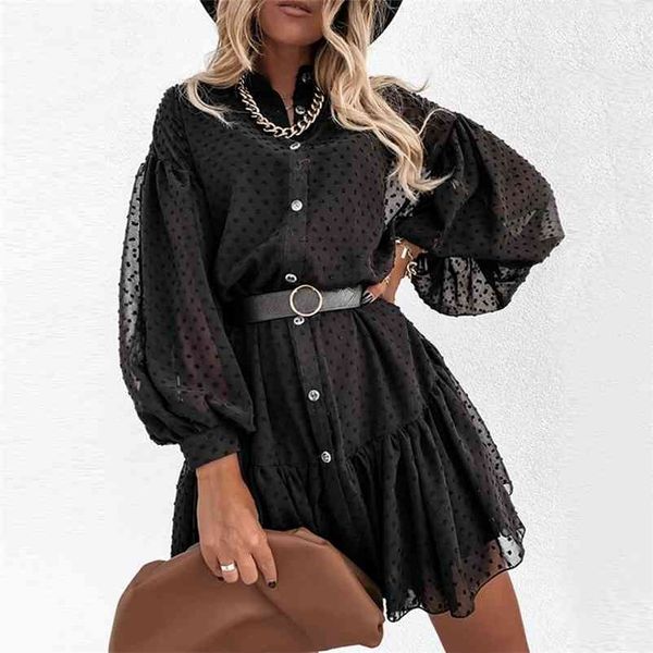elegant black dot party dresses women petticoat long sleeve button ruffle ladies mini day dress female spring summer clothes 210520, Black;gray
elegant black dot party dresses women petticoat long sleeve button ruffle ladies mini day dress female spring summer clothes 210520, Black;gray
