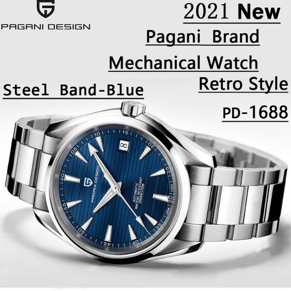 wristwatches pagani design 2021 sapphire glass 100m waterproof mechanical men watch business luxury luminous automatics relogio masculino, Slivery;brown 
wristwatches pagani design 2021 sapphire glass 100m waterproof mechanical men watch business luxury luminous automatics relogio masculino, Slivery;brown