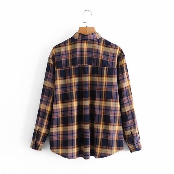 women's blouses & shirts fashion simple loose lapel casual color matching plaid shirt size xs-l 8s51, White
women's blouses & shirts fashion simple loose lapel casual color matching plaid shirt size xs-l 8s51, White