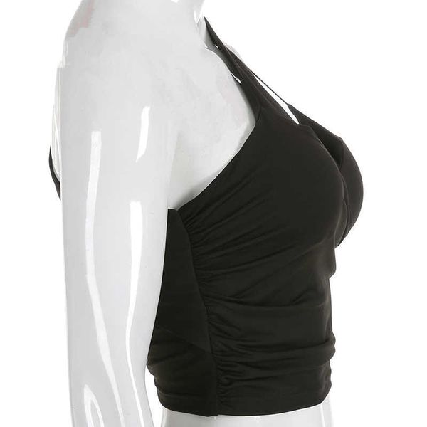 sweetown shoulder gothic tank black cut out irregular summer shirt women backless bralette crop streetwear, Black;white
sweetown shoulder gothic tank black cut out irregular summer shirt women backless bralette crop streetwear, Black;white