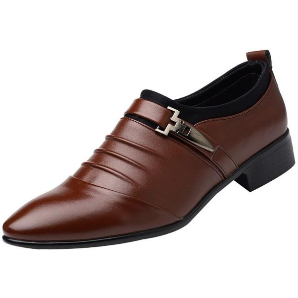 dress shoes british men 's slip on shoe split leather pointed business wedding oxfords formal for male, Black
dress shoes british men 's slip on shoe split leather pointed business wedding oxfords formal for male, Black