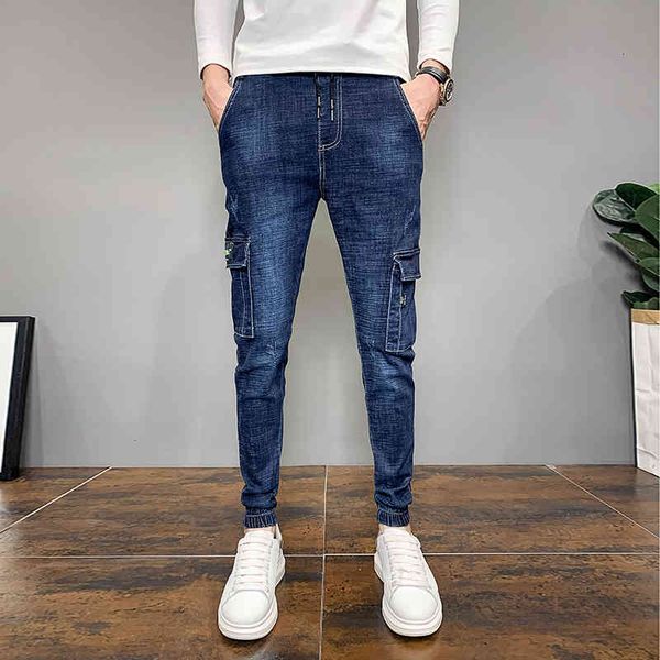 men's jeans moda coreano magro ajuste bolsos laterais denim roupas masculinas simples todos os jogo slido corredores calas azul 36-2 yg, Blue
men's jeans moda coreano magro ajuste bolsos laterais denim roupas masculinas simples todos os jogo slido corredores calas azul 36-2 yg, Blue