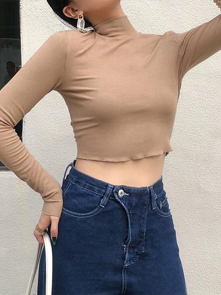 women's sweaters short half-high collar bottoming female stretch fine ribbed solid long-sleeved t-shirt korean slim-fit sweater, White;black
women's sweaters short half-high collar bottoming female stretch fine ribbed solid long-sleeved t-shirt korean slim-fit sweater, White;black