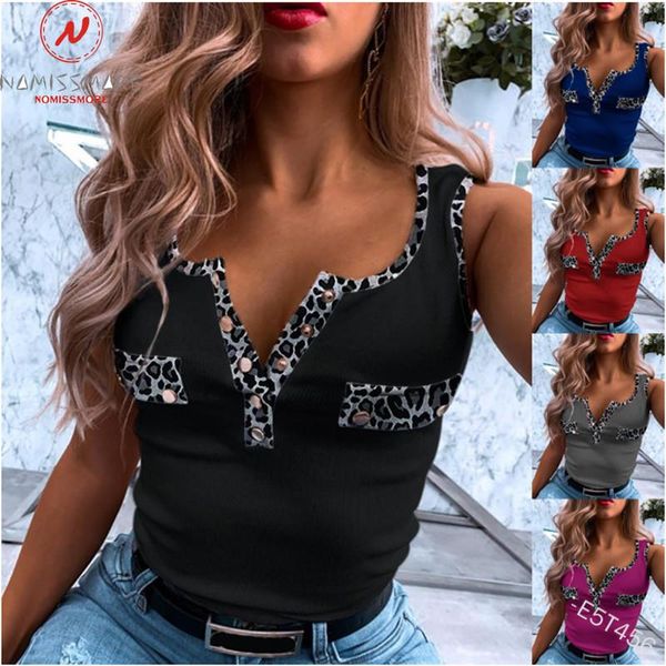 women's tanks & camis fashion women summer casual patchwork design button decor o-neck sleeveless leopard print slim pullovers top, White
women's tanks & camis fashion women summer casual patchwork design button decor o-neck sleeveless leopard print slim pullovers top, White