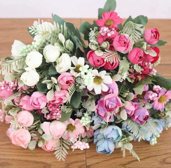 heads artificial rose small flowers bouquet silk fake pink white blue wedding home decoration faux palm leaves decor decorative & wreaths
heads artificial rose small flowers bouquet silk fake pink white blue wedding home decoration faux palm leaves decor decorative & wreaths