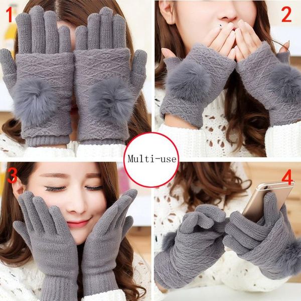 fingerless gloves 1pair female winter warm cycling crochet knit warmer mittens fashion women fingerless/mitten plush ball accessories, Blue;gray
fingerless gloves 1pair female winter warm cycling crochet knit warmer mittens fashion women fingerless/mitten plush ball accessories, Blue;gray