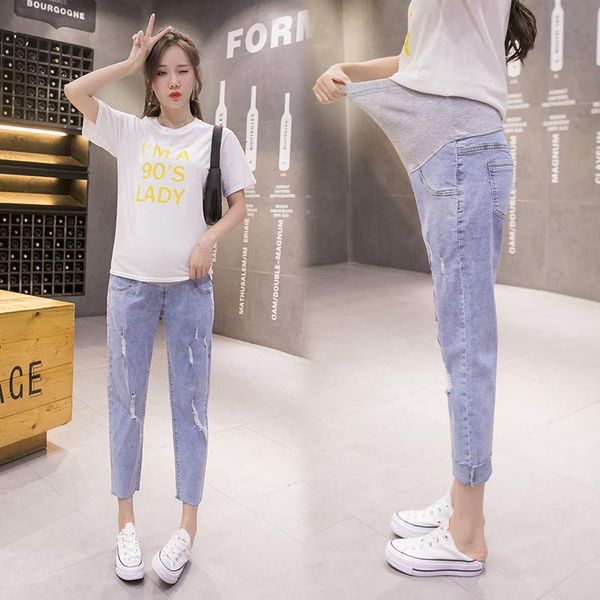 maternity bottoms 7807# pants summer casual denim loose comfy belly support elastic waist trousers, White
maternity bottoms 7807# pants summer casual denim loose comfy belly support elastic waist trousers, White