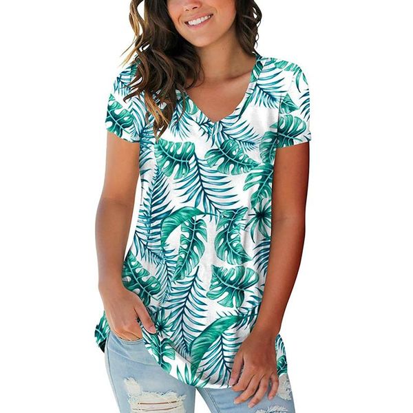 neck floral printing t-shirts women's basic short sleeve summer casual long hundred ladies clothes wear t-shirt, White
neck floral printing t-shirts women's basic short sleeve summer casual long hundred ladies clothes wear t-shirt, White