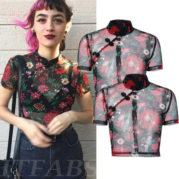 crop floral shirt women summer sheer mesh short sleeve crew neck beachwear see-through women's swimwear, White;black
crop floral shirt women summer sheer mesh short sleeve crew neck beachwear see-through women's swimwear, White;black