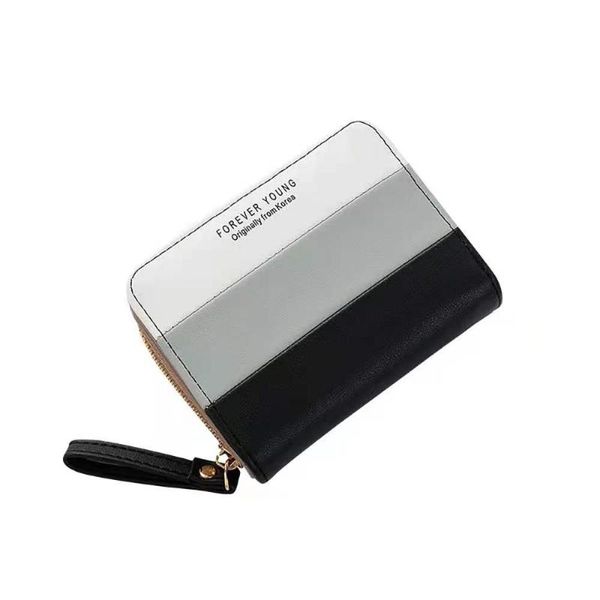 card holders style wallet female short korean small fresh stitching zipper coin purse multi-card slot large-capacity foreign trade, Brown;gray
card holders style wallet female short korean small fresh stitching zipper coin purse multi-card slot large-capacity foreign trade, Brown;gray