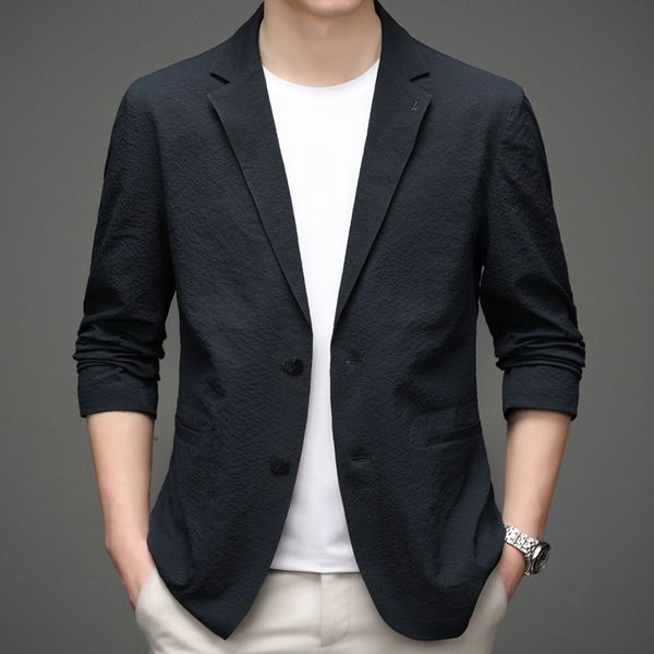 2021 spring and summer men's casual korean fashion handsome thin suit coat, Black
2021 spring and summer men's casual korean fashion handsome thin suit coat, Black