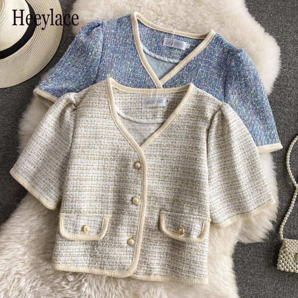 summer chic korean short sleeve plaid woolen jackets woman tweed jacket fashion elegant office lady outwear crop women's, Black;brown
summer chic korean short sleeve plaid woolen jackets woman tweed jacket fashion elegant office lady outwear crop women's, Black;brown