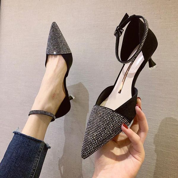 sandals women 2021 spring autumn hallow high heels thin 5cm pointed-toe crystal buckle strap female fashion shoes, Black
sandals women 2021 spring autumn hallow high heels thin 5cm pointed-toe crystal buckle strap female fashion shoes, Black