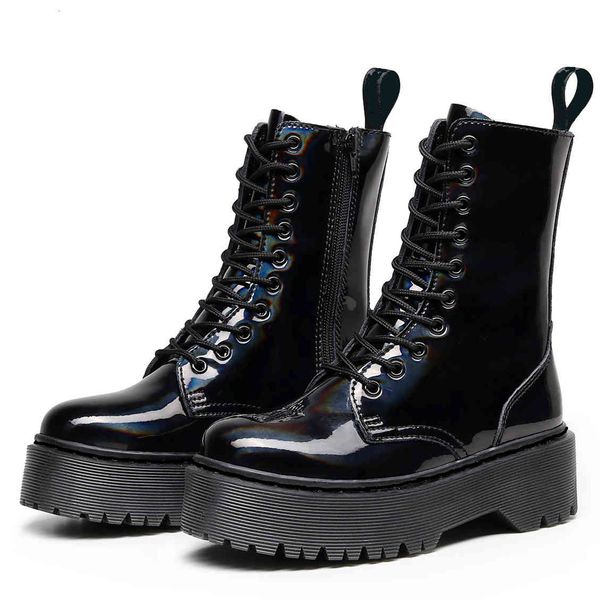 dress shoes women boots genuine leather reflective female lace up platforms booties increase height punk black casual high-2yu
dress shoes women boots genuine leather reflective female lace up platforms booties increase height punk black casual high-2yu
