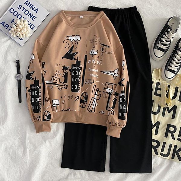 women's two piece pants 2021 autumn set tracksuit women pant suits harajuku casual loose thin hoodie pullover sweatshirt student suit s, White
women's two piece pants 2021 autumn set tracksuit women pant suits harajuku casual loose thin hoodie pullover sweatshirt student suit s, White