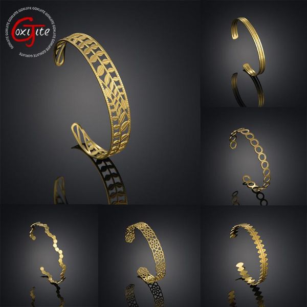 bangle goxijite women stainless steel adjustable gold hollow bracelet leaves shape charming jewelry party gift, Black
bangle goxijite women stainless steel adjustable gold hollow bracelet leaves shape charming jewelry party gift, Black